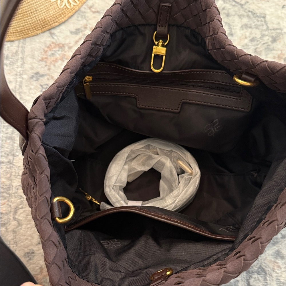 Amazon Dark Brown Woven Hobo Bag - Picture 2 of 3